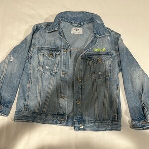 Zara girls light blue denim jacket